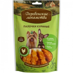 Деревенские лакомства д/мини пород Палочки куриные 55г