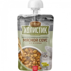 Деревенские лакомства Холистик Премьер д/кош Мясной соус из курицы 90 г