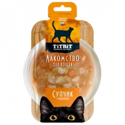 Титбит Супчик с индейкой лакомство д/кошек 55 г