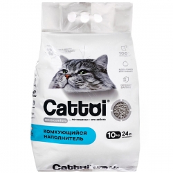 Наполнитель Cattoi Extra Comfort 10кг минеральный комкующийся,пластиковый пакет