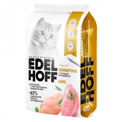 Edelhoff сухой д/кошек с чувствит.пищеварением КУРИЦА/ИНДЕЙКА 0,4кг