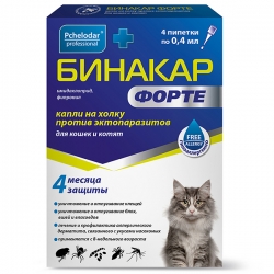 Пчелодар Бинакар Форте капли инсектоакар. д/кошек и котят 0,4 мл (4 пипетки)