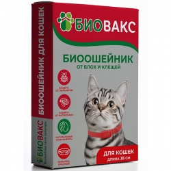 БиоВакс Ошейник п/б д/кошек 35 см КРАСНЫЙ