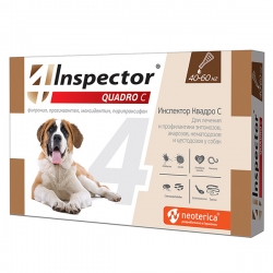 Inspector Quadro капли от вн.и внутр.параз  д/cобак от40-60кг 1 пип СРОК РЕАЛ 05.26