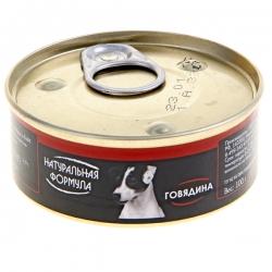 НАТУРАЛЬНАЯ ФОРМУЛА конс.д/соб 100г говядина ж/б