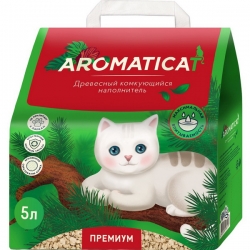 Aromaticat наполнитель для кош.туалета древесный комкующийся 5л