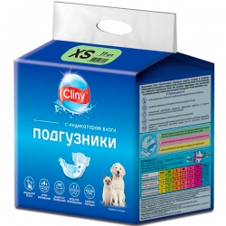 Подгузники д/собак,кошек 2-4 кг размер XS 11шт Cliny