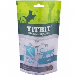 Титбит Хрустящие подушечки для кошек с мясом утки д/чистки зубов 60г АКЦИЯ-20%
