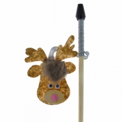 Дразнилка д/кош Олень дер.палочка Новый год Кот Лукас