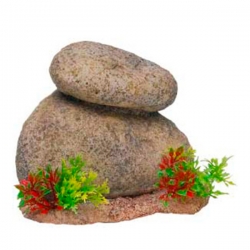 Декорация ВАЛУНЫ С РАСТЕНИЯМИ 15х13,5х12,5см пластик