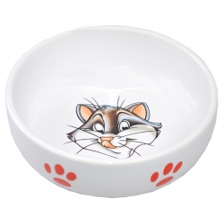 Миска керам 0,29л 13,4*4 см Кошка/лапки N1