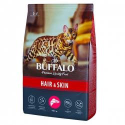Mr.Buffalo  сухой корм д/кошек ADULT HAIR & SKIN 400г лосось