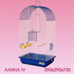 Клетка д/птиц АЛИНА-4 бол.поддон (1 жерд+1кач+ 2 корм)