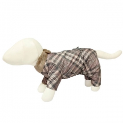 Комбинезон демисезонный на меху, девочка  р.30 клетка/беж OSSO