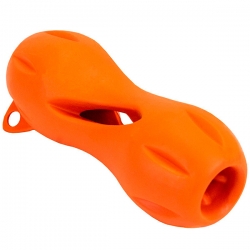 Игрушка д/собак КОСТЬ резиновая, под лакомство, малая 13*D5.5см, оранжевый Дарэленд