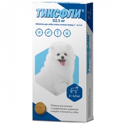 Тиксфли для собак очень мелких пород 2-4,5 кг 112,5 мг (1 табл.)