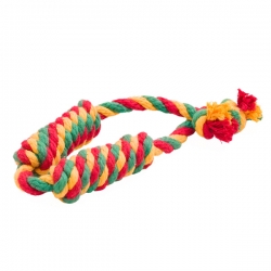 Doglike Сарделька канатная 2шт Dental Knot большая, L=58см, жёлтый-зелёный-красный