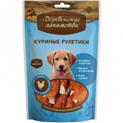 Деревенские лакомства д/щен. Куриные рулетики 90г