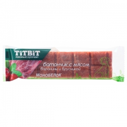 Титбит Батончик с бараниной и брусникой 40г.
