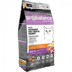ProBalance корм сух.д/кошек 8кг гов/крол Gourmet Diet