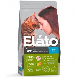 Elato Holistic д/взр.кошек с рыбой д/красивой и блестящей шерсти 1,5кг