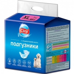 Подгузники д/собак,кошек 15-30 кг размер XL 7шт  Cliny