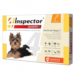 Inspector Quadro капли от вн. и внут. паразит для собак 1 - 4 кг