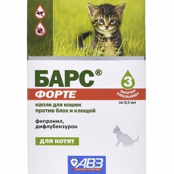 БАРС Форте капли инсектоакар д/котят 3 пипетки
