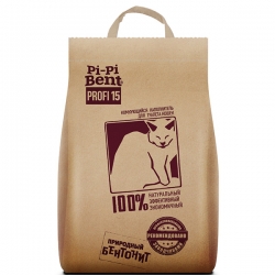 Пи-ПИ Бент PROFI 15 наполн. комкующийся крафт-пакет 15кг (36л)