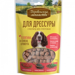 Деревенские лакомства д/дрессуры Телятина и семена кунжута 90г