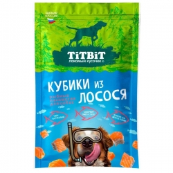 Титбит Кубики из лосося д/собак 80г АКЦИЯ -20%