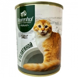 Baurenhof Natural д/кошек конс.с телятиной 340г