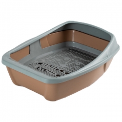 Туалет д/кош СИБИРСКАЯ КОШКА ^ЕВРО^ глубокий с бортиком КАПУЧИНО