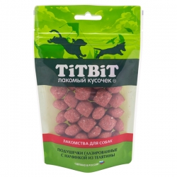 Титбит Золотая коллекция Подушечки глазированные с начинкой из телятины для собак 100г АКЦИЯ -20%