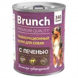 Brunch 340г конс. для собак с печенью полнорац. НОВЫЙ