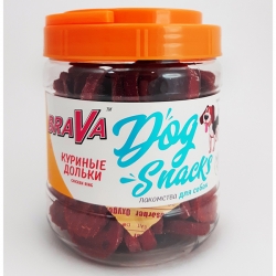 БРАВА лак-во для собак Куриные дольки 600г
