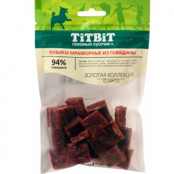 Титбит Золотая коллекция Кубики мраморные из говядины для собак 80 г АКЦИЯ/ -20%
