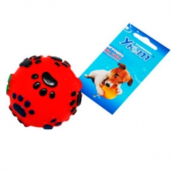 Игрушка д/собак Мяч лапки разноцвет. 6,5 см., винил.УЮТ