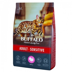 Mr.Buffalo  сухой корм д/кошек ADULT SENSITIVE 400г индейка