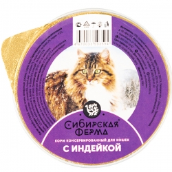 Сибирская ферма консервы.д/кошек 100 г с индейкой