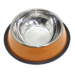 Миска металл Jack&King д/собак 380мл 18х13х4,5см, цветная нескольз. основ. арт. JK86595