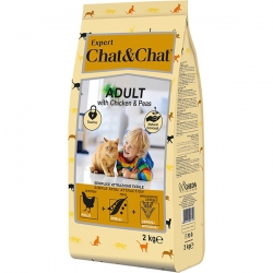 Chat & Chat Expert Premium сухой корм д/кошек 2 кг с курицей и горохом