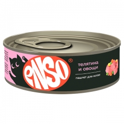 ENSO Корм конс полнор д/котят, паштет с телятиной и овощами, ж/б 100г