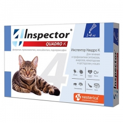 Inspector Quadro капли от вн. и внут. паразит д/кош 1 - 4 кг