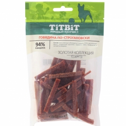 Титбит Золотая коллекция Говядина по-строгановски для соба 80 г АКЦИЯ -20%