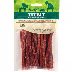 Титбит Золотая коллекция Нарезка мраморная из баранины для собак АКЦИЯ -20%