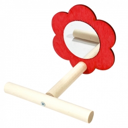 Жердочка с зеркалом Flower,14х15см цвет в ассорт PetStandAr