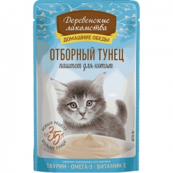 Деревенские лакомства д/котят пауч Отборный тунец паштет 70г