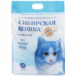 СИБИРСКАЯ КОШКА наполн. 16л ЭЛИТА (силикагель) АКЦИЯ -10%