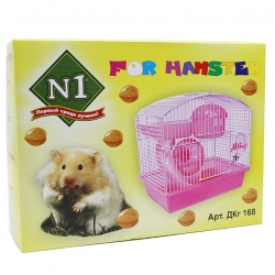 Клетка д/грыз 27*20,5*26см цвет в ассорт овальная,укомплект.+подарочная упаковка (N1)